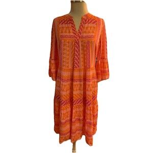 Linen Blend Goa BeachWear By Japna Dress Coverup Size XS/SM Resort Beachy Pool